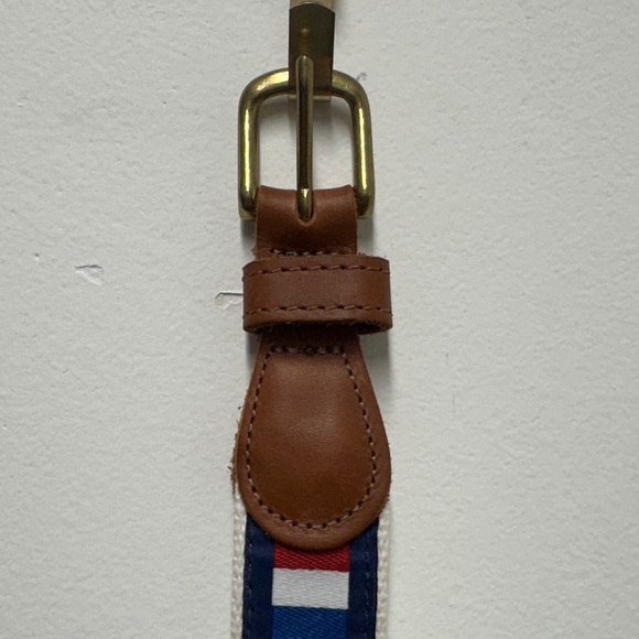 I. Bailey Nautical Flag Pattern Belt with Brown Leather - Picture 2 of 5